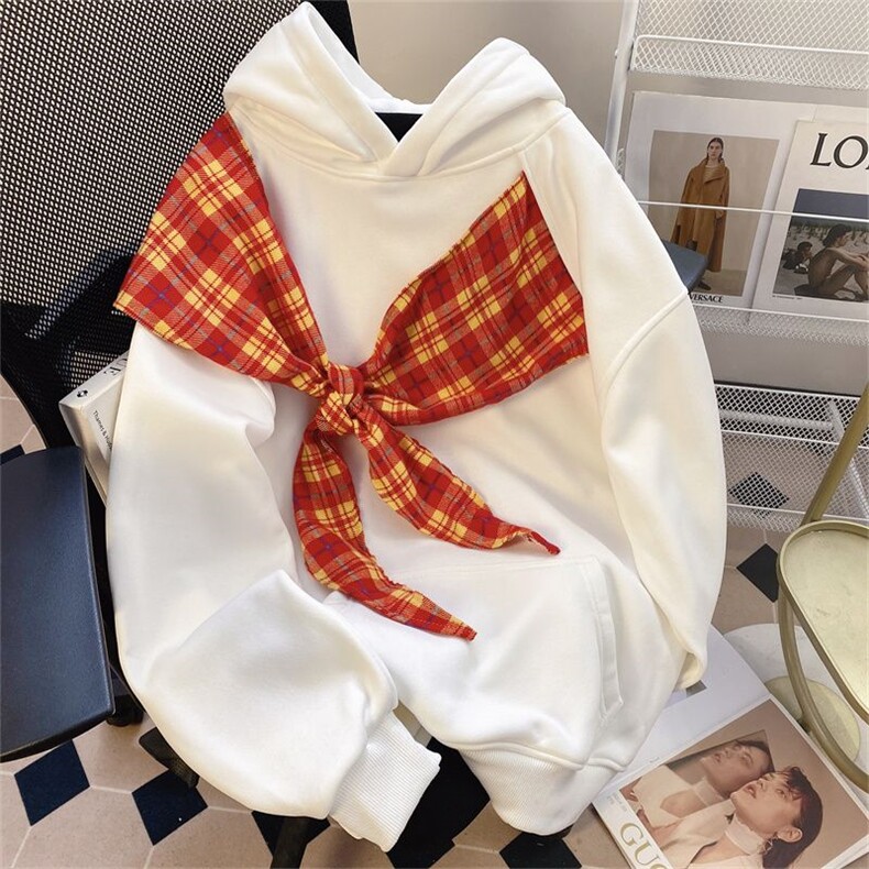拼接格子绑带设计重磅秋冬全棉高品质美式高街连帽卫衣外套Y7709,男装卫衣,电商A486