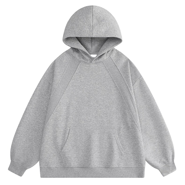 抖音得物二开26春装美式高街宽松结构螺纹拼接连帽卫衣外套X087,女装短外套,电商A486