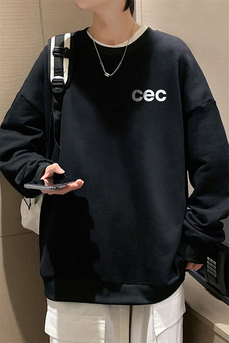 S6294-P28秋季圆领卫衣男大码韩版宽松长袖外套,男装卫衣,电商A040