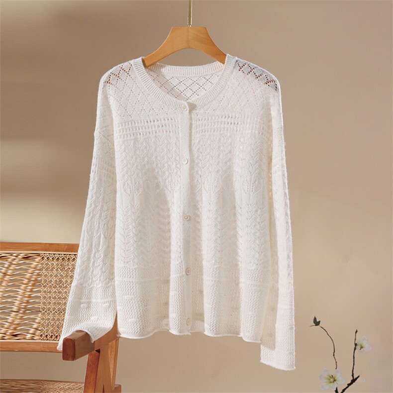 新款慵懒风针织单排扣开衫时尚百搭，女装针织衫/毛衣，绒崒