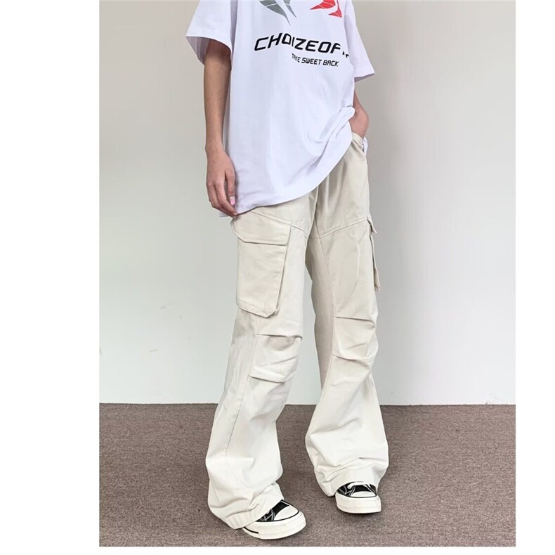 【有货】DYK8007-特批55高质量美式复古米白色多口袋工装裤男女潮,男装工装外套,星座603-2