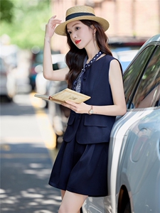 时尚西装马甲套装女装2025夏季新款小个子职业气质显瘦短裤两件套图片