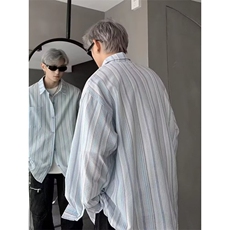 1506/Q30200/P38新款简约潮流无文色条纹长袖衬衫男士春秋季百搭，男装衬衫，星座1506