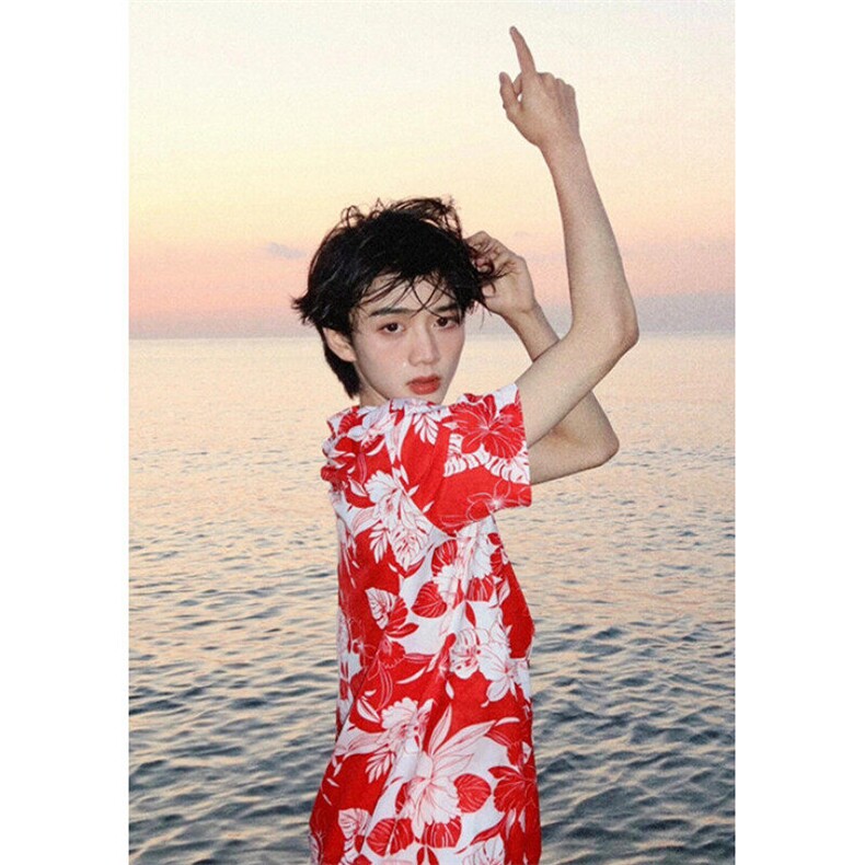 青少年衬衣男印花沙滩日系短袖衬衫夏季休闲花衬衫男上衣CHX91,男装T恤,星座1116A（原606A-3）