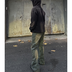美式ins高街hiphop微喇重工艺水洗复古蓝牛仔裤货号K2322-1P60，男装牛仔裤，电商A063