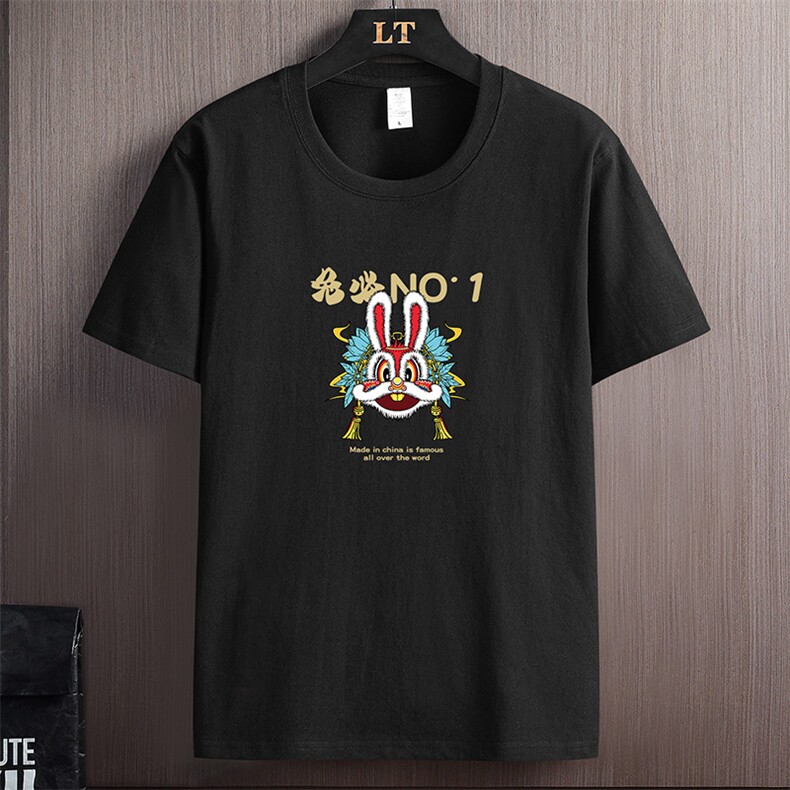 外贸大码现货2025夏季新款休闲潮流男士印花圆领短袖T恤DT198-P10,男装T恤,星座1816-2（原1210–2）