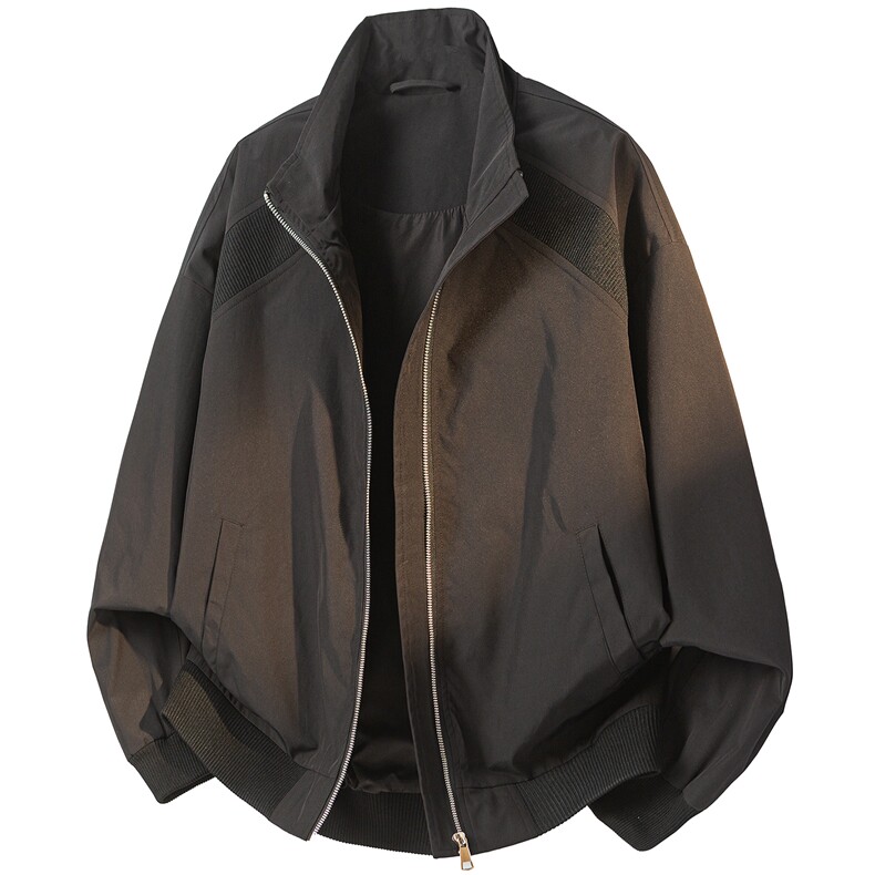 JK008立体白底春装拼接工装立领夹克聚酯纤维(M-5XL)TP35,男装夹克,电商A088