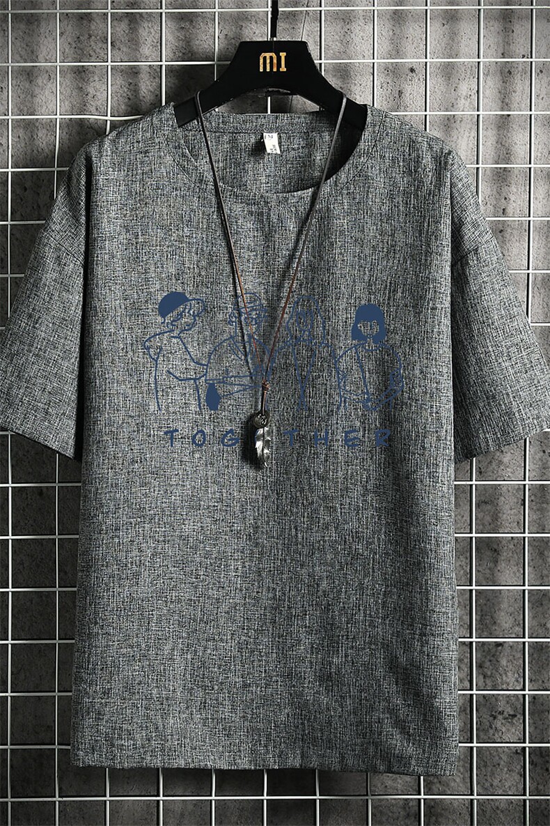 ZT71191-P35风复古亚短袖男t恤男半袖网格控48,男装T恤,电商A040A