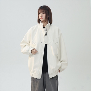 XZ-230-1JK25春新款中性风宽松百搭简约重磅PU皮休闲夹克P88控108图片