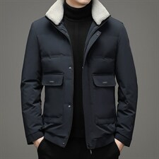 羽绒服男士休闲冬季脱卸毛领加厚款外套中年男装YYYR062131-P280，男装羽绒服，电商B212（原钱塘6029）