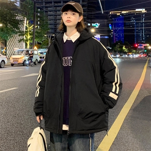冬上新加棉时尚棉服潮中性风连帽棉衣外套男女 8321-P110控价158图片