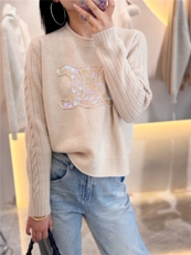 亮片圆领秋冬显瘦纯色时尚女打底衫保暖长袖套头，女装羊绒衫，大千羊绒
