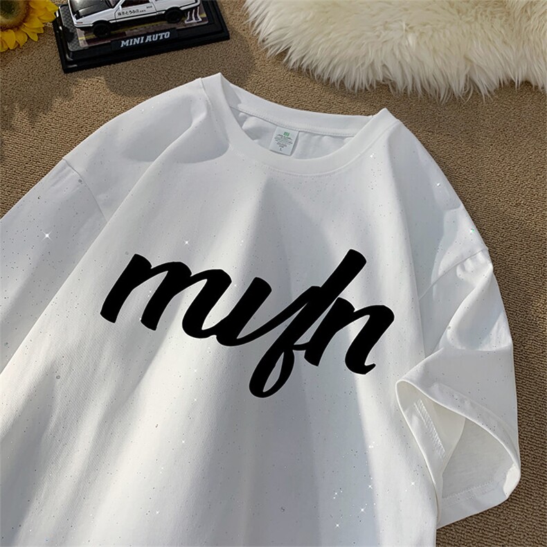 量大优供抖音视频支持得物配合二开美式满天星亮片短袖T恤MTX600,男装T恤,电商A486-1