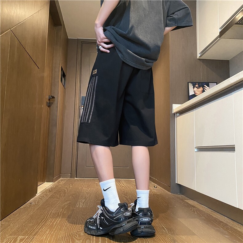 美式夏季新款三条杠宽松休闲五分裤B315-K24059-特p30控58无差价,男装休闲裤,电商B315