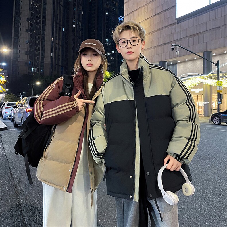 抖音得物可供视频拼接织带三防加厚羽绒棉衣外套面包棉服LL9988,男装棉衣,电商A486
