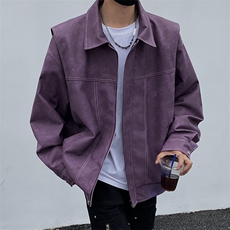 港风高街痞帅男装外套美式短款潮牌工装皮衣夹克DSA157B-J232-P90，男装夹克，电商A157B