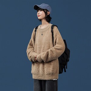 @中性2025年秋冬新款针织衫圆领男士马海毛毛衣男A071-6608-P70，男装针织衫/毛衣，电商A125