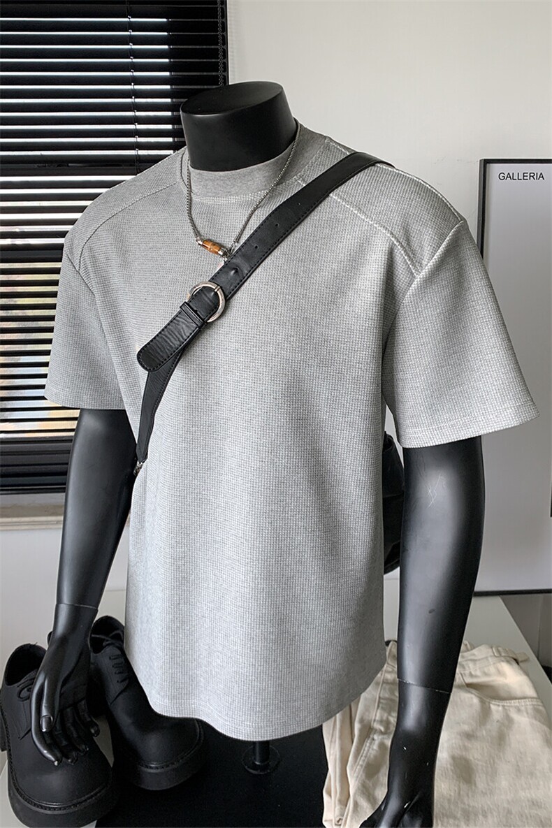 主推夏季新品2025玉米格半袖打底衫男士夏装短袖T恤上衣S408-特19,男装T恤,电商A233-1
