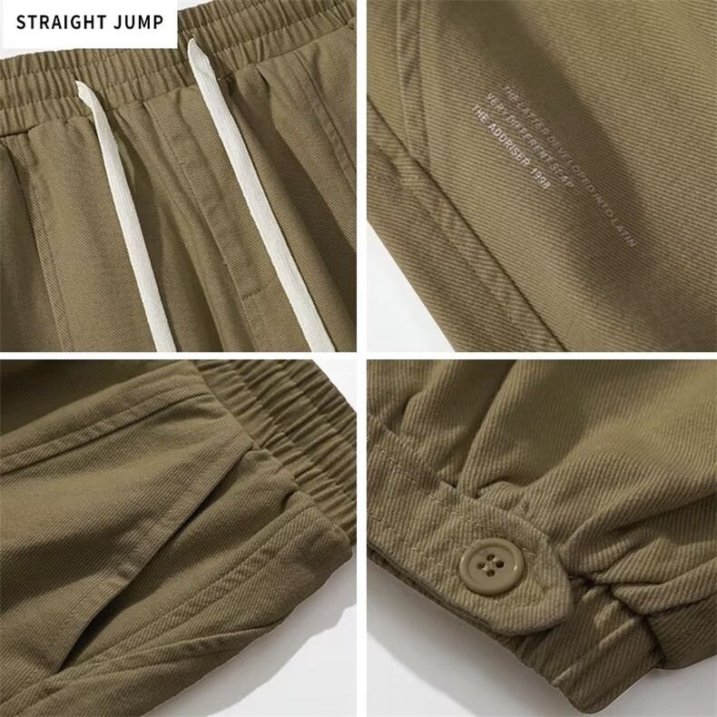 日系工装裤男冬季简约拼接裤子潮牌休闲裤重磅宽松百搭束脚裤K28,男装工装外套,星座310B-1