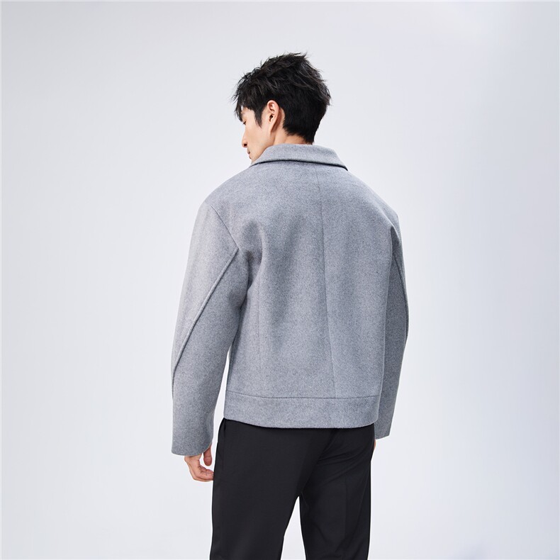 店主风毛呢夹克外套秋冬短款呢子大衣宽松妮子风A236-JK607-P145,男装毛呢大衣,电商A236