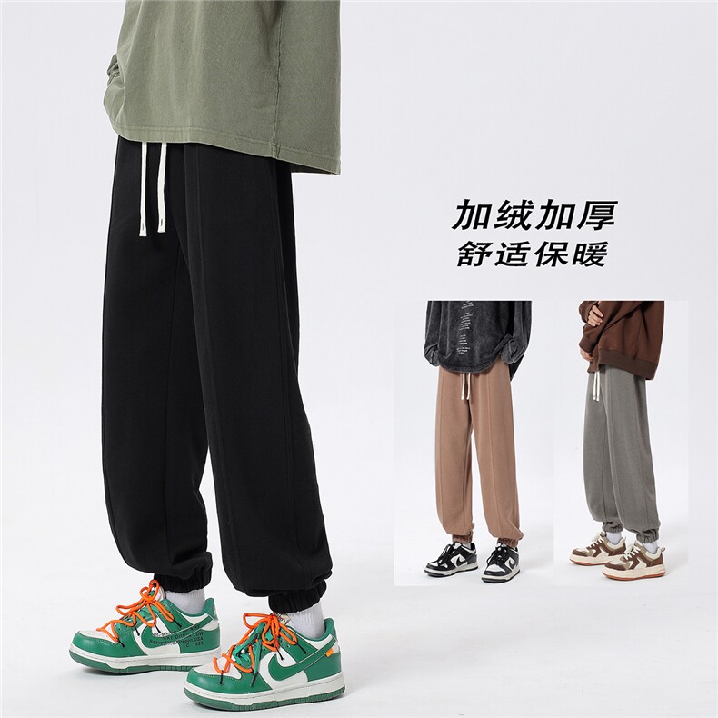 冬季毛呢休闲裤男百搭加绒银狐绒D329-QM559-P60-控78,男装卫衣,电商D329