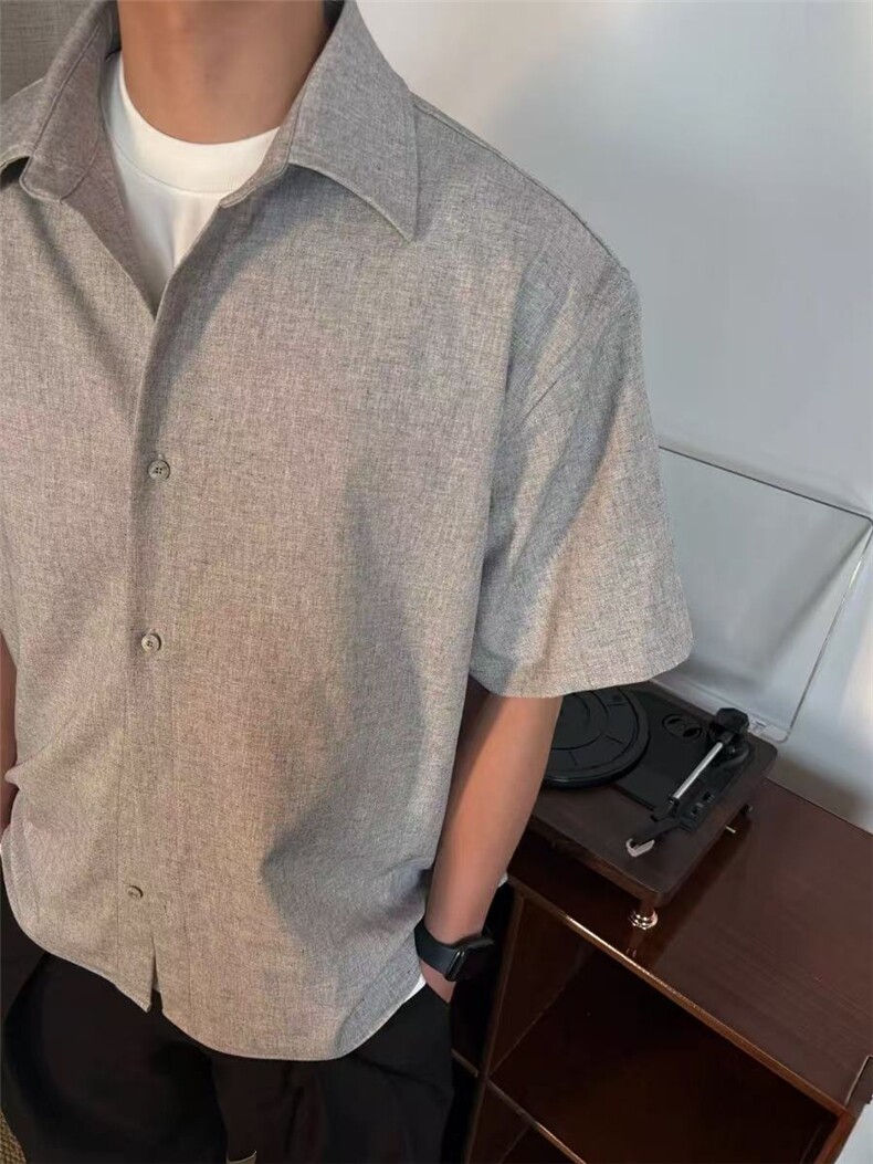 杭州出货~夏季亚麻混纺短袖衬衫~长袖C5106批55~短袖CT25106批50,男装T恤,星座1004-6