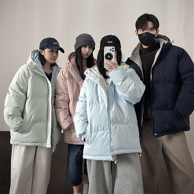 冬季clean撞色棉服中性加厚连帽短款棉衣HZ8811-特P68不议价,男装棉衣,星座610B-1