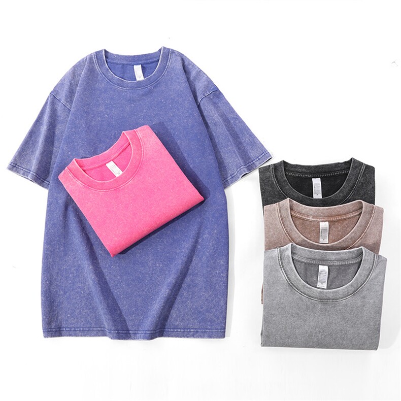 1303B-1-CH007280g水洗做旧落肩宽松短袖美式，男装T恤，星座1303B-1