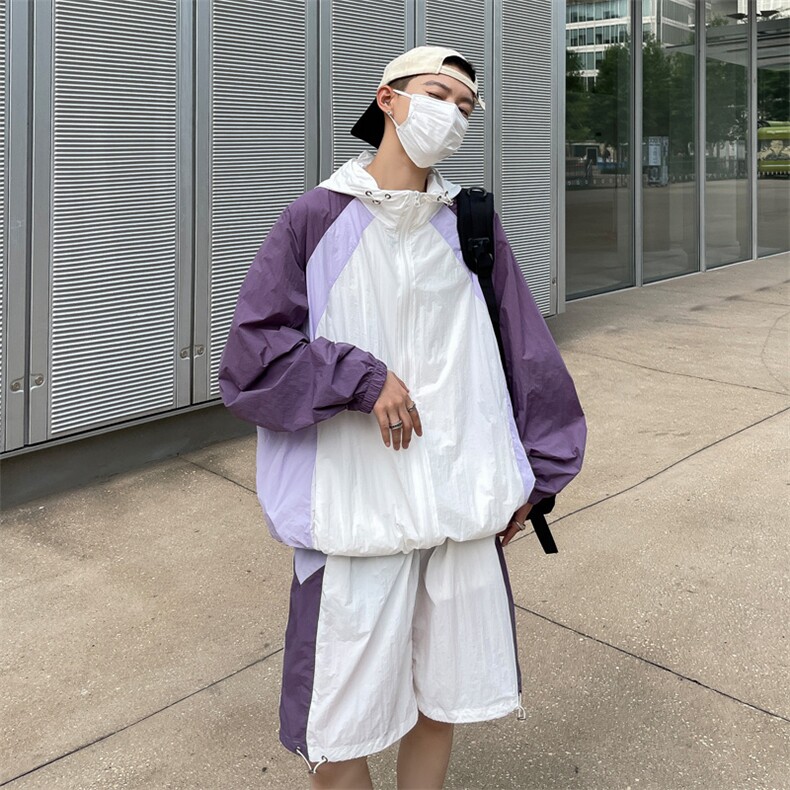 防晒服套装男夏季运动风拼色时尚防晒衣夹克衫XZ514-2-1608-P98,男装防晒衣,星座514-2(原B239)