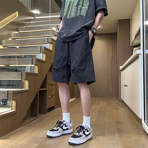 港风工装休闲裤高街五分裤宽松沙滩裤直通短裤DK210 P32图片