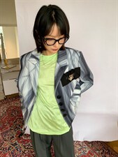 印花挺阔西装，女装西装，WAN QING万青