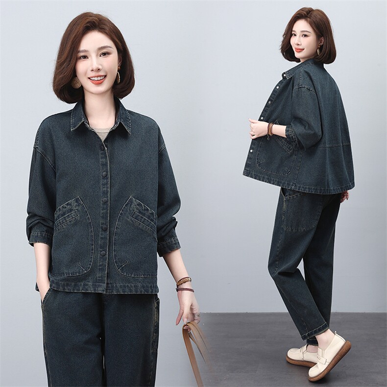 （主推款）三年不下架2024年春季时尚舒适牛仔套装，女装套装/套裙，悦见她