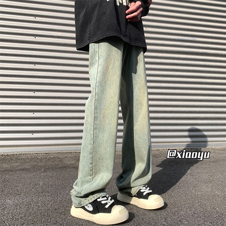 XZ616 春季新款复古弯刀设计感牛仔裤休闲长裤 TY2407 P65控78图片