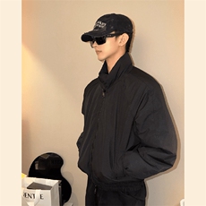 现货美式高街休闲棉衣夹克三防立领纯色户外工装加厚棉服外套，男装夹克，电商A486