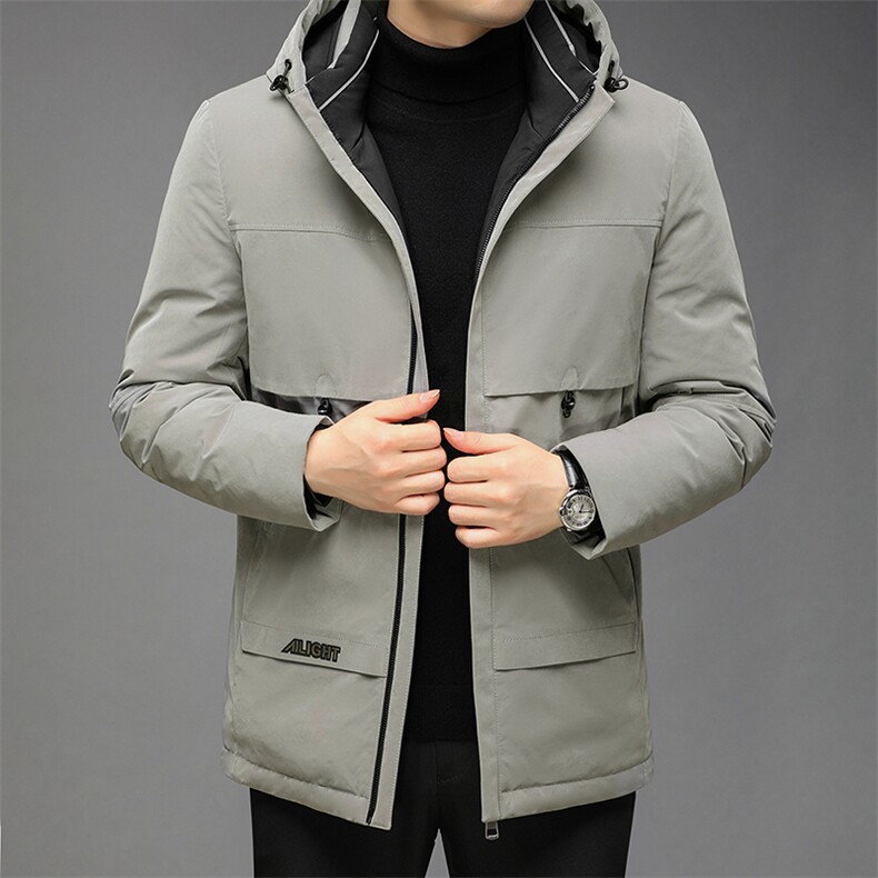 冬季中年男中长款休闲脱卸帽白鸭绒羽绒服男外套GSNA21307-P350,男装羽绒服,电商B212（原钱塘6029）