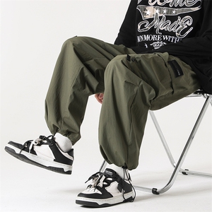港风工装休闲裤男宽松直筒束脚伞兵裤KP803P55