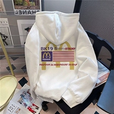 流行美式麦当劳字母连帽卫衣男秋冬外套长袖新款慵懒WYW272P42，女装短外套，星座1013-5