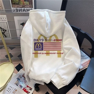 流行美式麦当劳字母连帽卫衣男秋冬外套长袖新款慵懒WYW272 P42图片