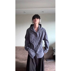 档口现货~纯棉小格子连帽男女夏季防晒长袖衬衫外套C2500批58，男装防晒衣，星座1004-6
