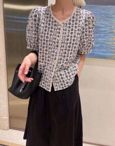 刺绣花纹工艺上衣，女装，新袖