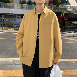 秋季新款衬衫2021年长袖宽松衬衣潮流港风日系休闲上衣 W1616-P32图片