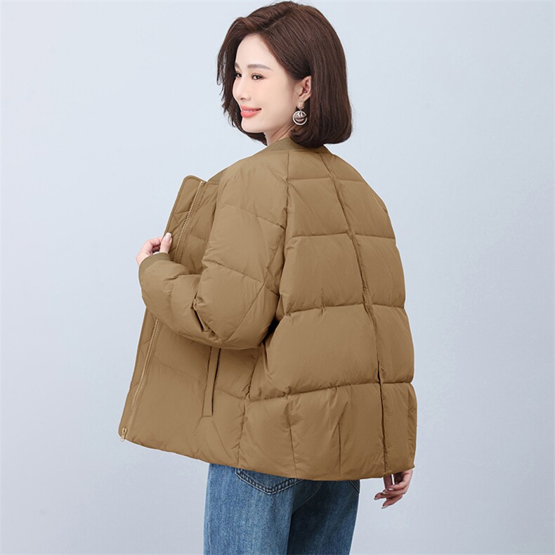 5601-2024年冬季白鸭绒短款休闲棒球服羽绒服,女装羽绒服,文熹诺