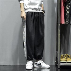 2021春秋款 灰墙灰色宽松休闲印花秋季九分裤A061-K709-P50图片