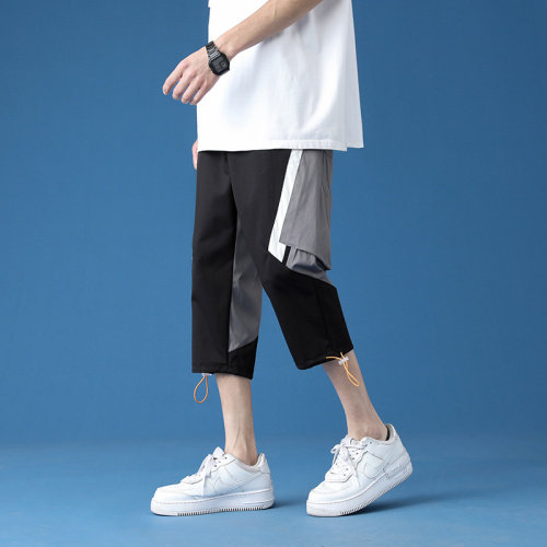 7XL-M2023夏新款港风中性风七分工装裤休闲裤大码学生裤控价68,男装休闲裤,钱塘717(原712)