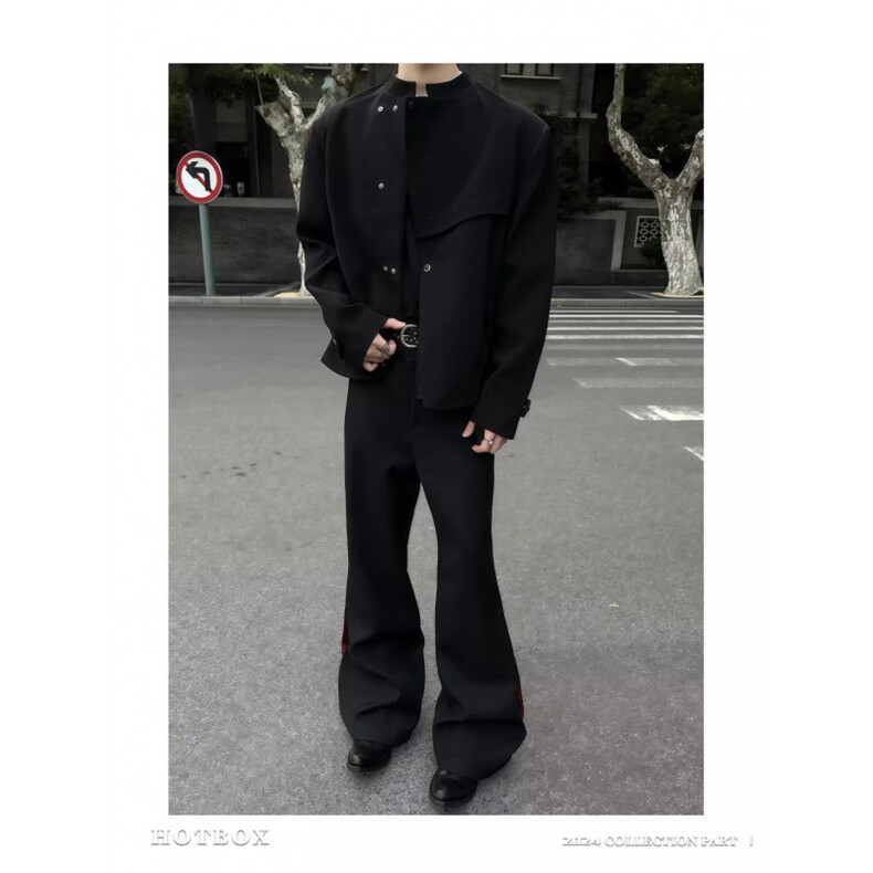 W11045-P78网图现货春新中式立领西服外套解构斜门襟设计感夹克,男装夹克,星座1608