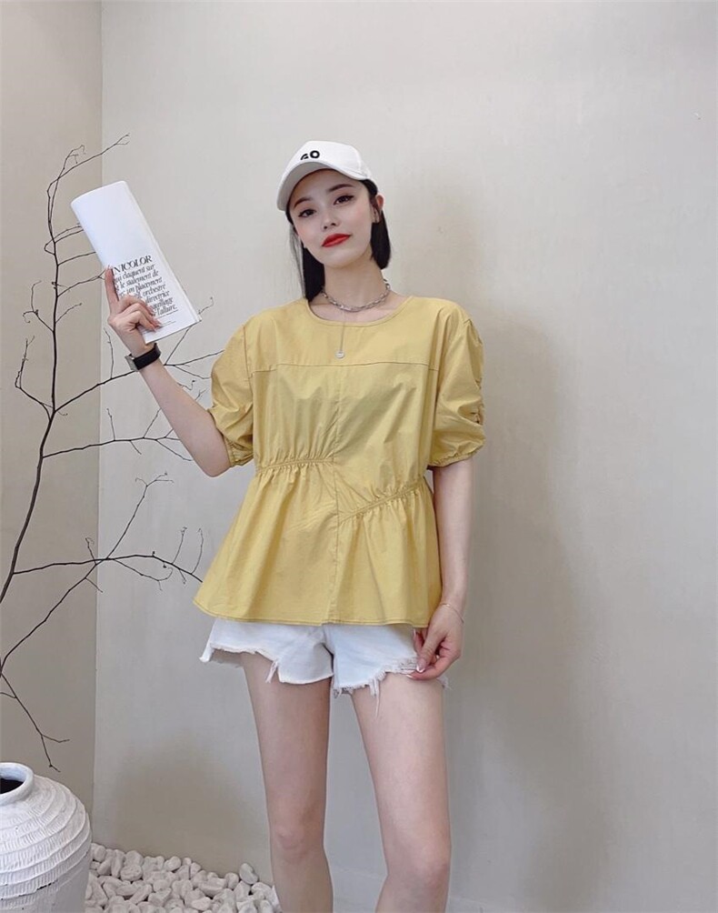 夏季新款小众设计感褶皱时尚小衫,女装其它,L·H·X