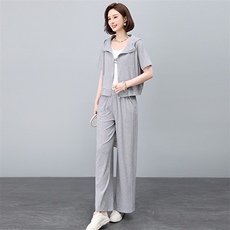 时尚休闲运动套装女2025夏季新款中年妈妈洋气减龄连帽卫衣两件套，女装套装/套裙，依恋蒂丝