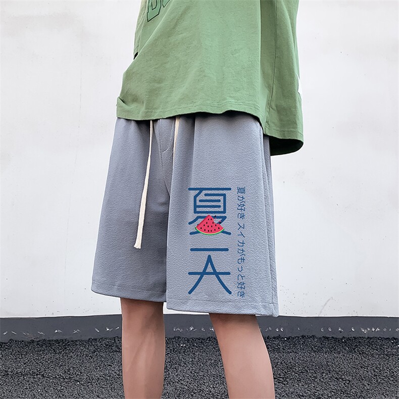 冰丝短裤男士大码宽松休闲五分裤男运动中裤 MK37192-P15图片