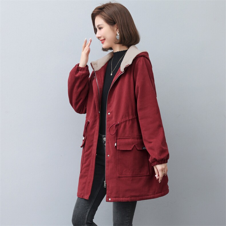 长期现货，加绒派克服女2023年新款韩版宽松棉服,女装派克服,涵誉
