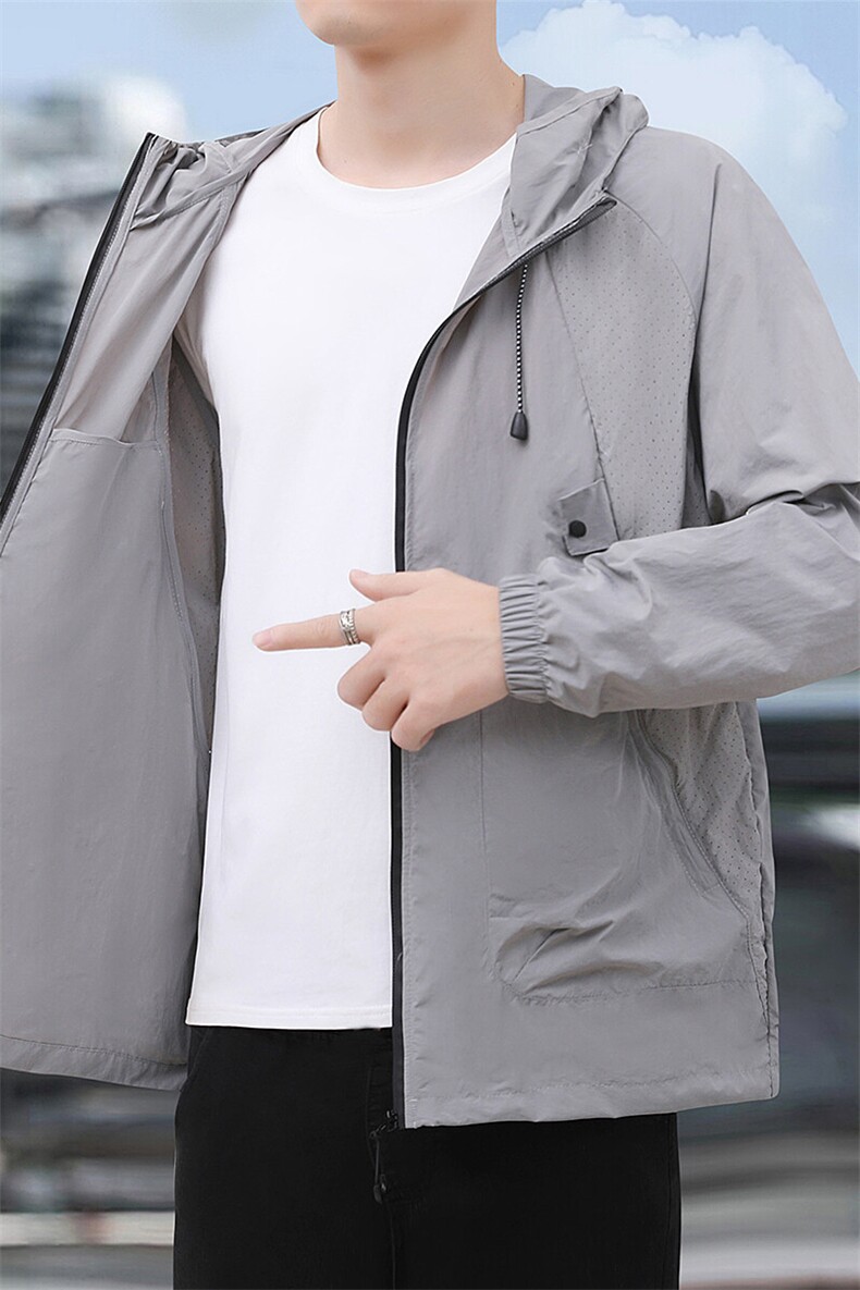 夏季户外防晒衣皮肤风衣外套透气凉爽长袖防紫外线防晒服FS90-35,男装防晒衣,星座1402-1